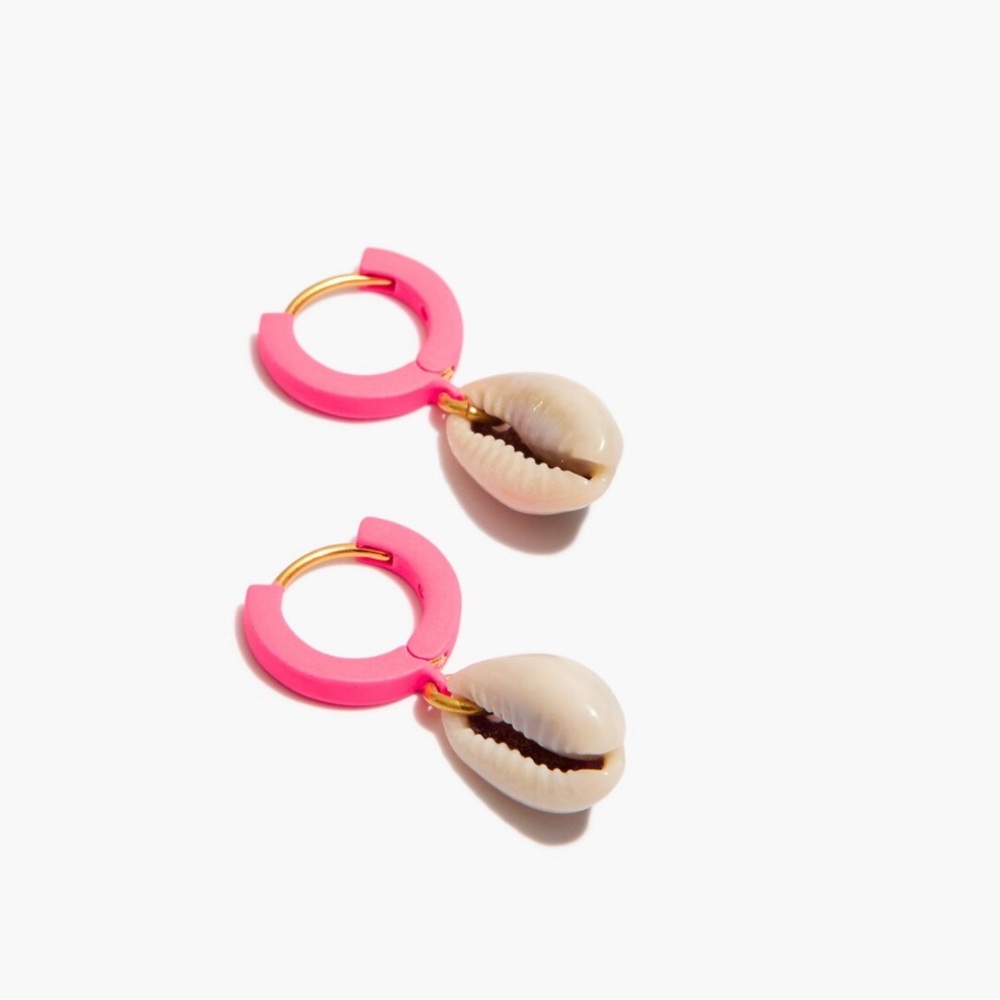 Madewell Pink and Cream Shell Earrings